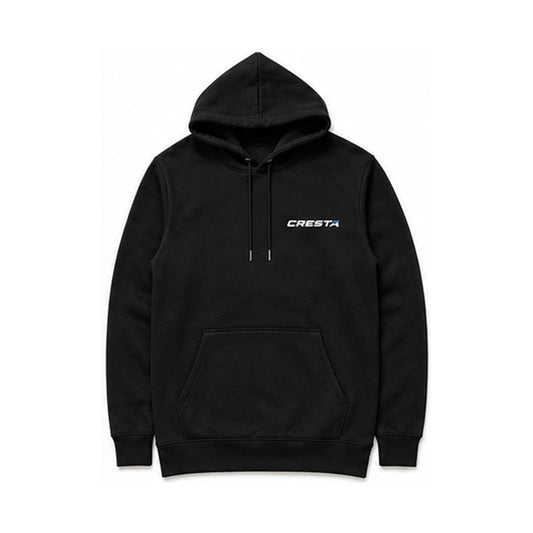 Cresta Enthusiast Hoodie in black — front with Cresta chest logo