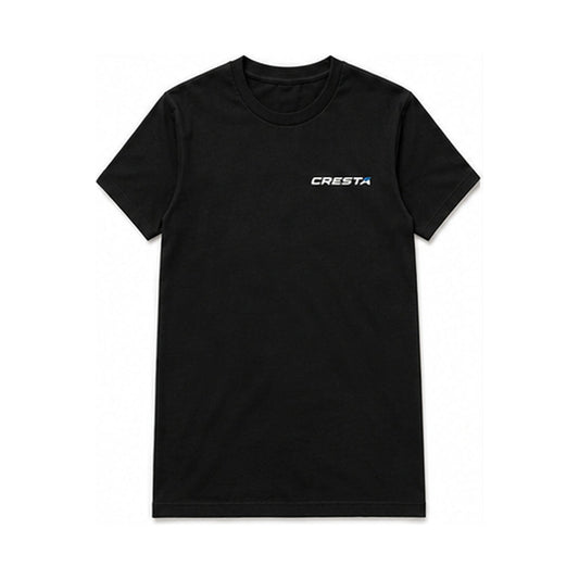 Cresta Enthusiast Tee in black — front with Cresta chest logo